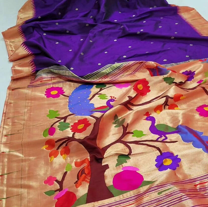 Purple Silk Paithani